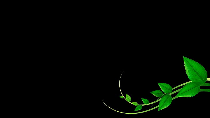 Black Leaf, digital art, plants, leaf, minimalism Free HD Wallpaper