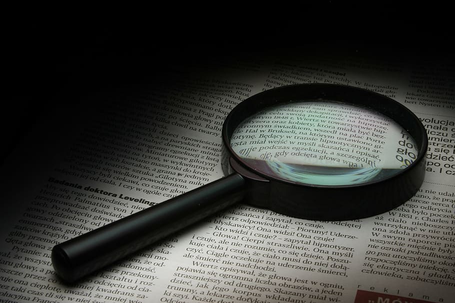 Cartoon Detective Magnifying Glass, data, science, discovery, text