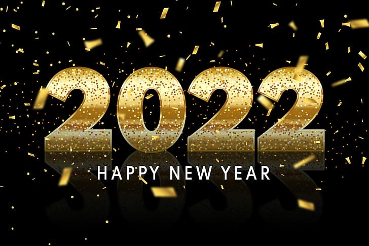 Clip Art of Happy New Year, gold, sparkling, 2022, new year Free HD Wallpaper