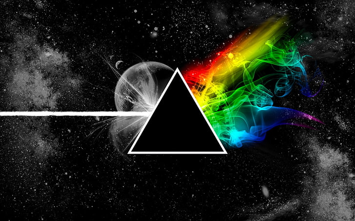 Dark Side of the Moon Album Art, smoke  physical structure, illuminated, pattern, computer Free HD Wallpaper