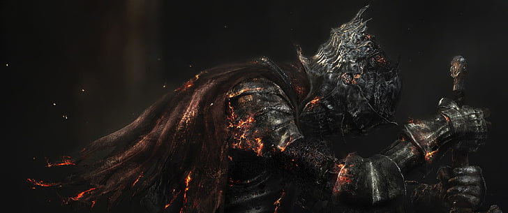 Dark Souls 3 Covenants, illuminated, smoke  physical structure, dark, fantasy Free HD Wallpaper