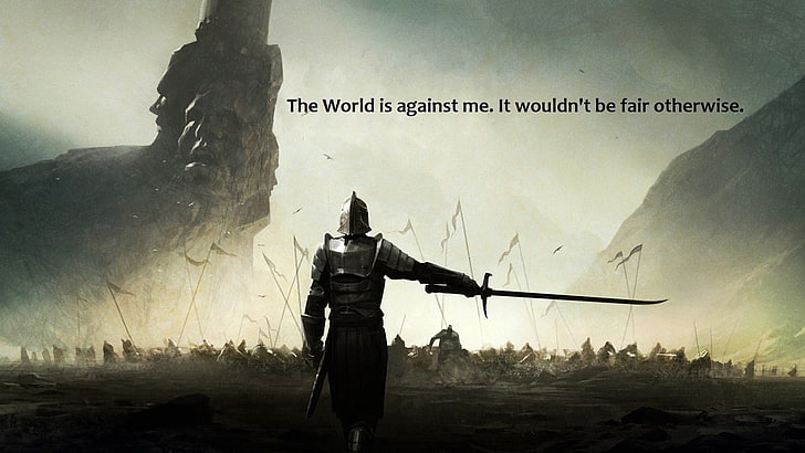 Dark Souls Quotes, fantasy art, clothing, outdoors, armed forces Free HD Wallpaper