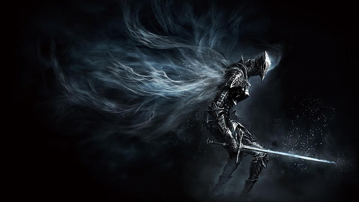 Dark Souls Statue, artwork, monster  fictional character, motion, mystery Free HD Wallpaper