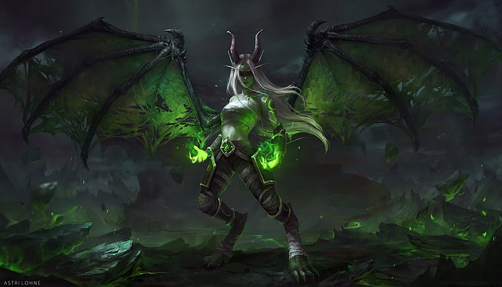 Demon Hunter Skull, illidari, Demon Hunter, demon hunter, magic Free HD Wallpaper