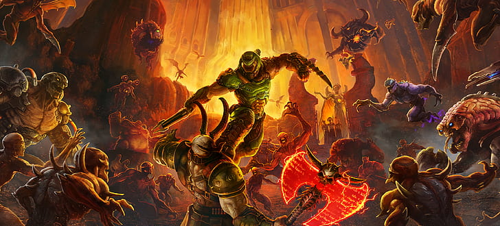 Doom Eternal Artwork, doom game, doom eternal, id software, bethesda softworks