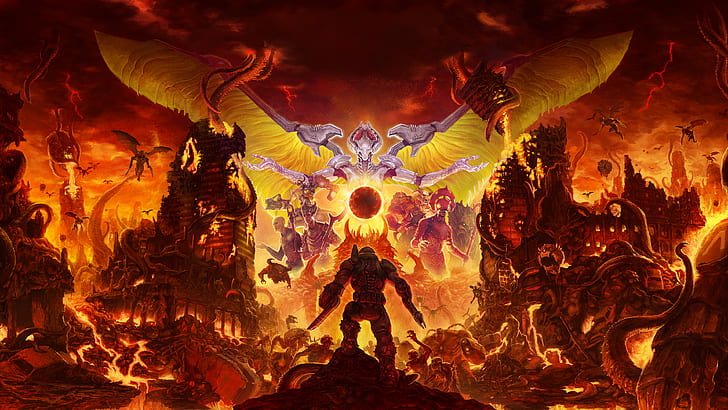 Doom Eternal Demons, doom game, artwork, doom eternal, bethesda softworks