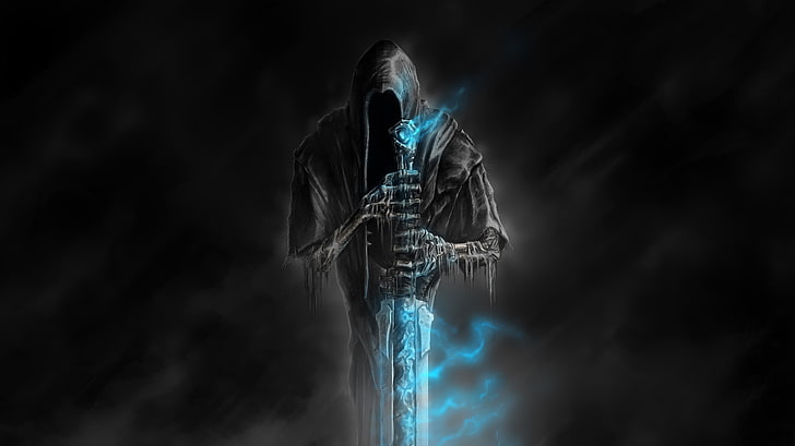 Grim Reaper Skull, grim, cloud  sky, night, adult Free HD Wallpaper