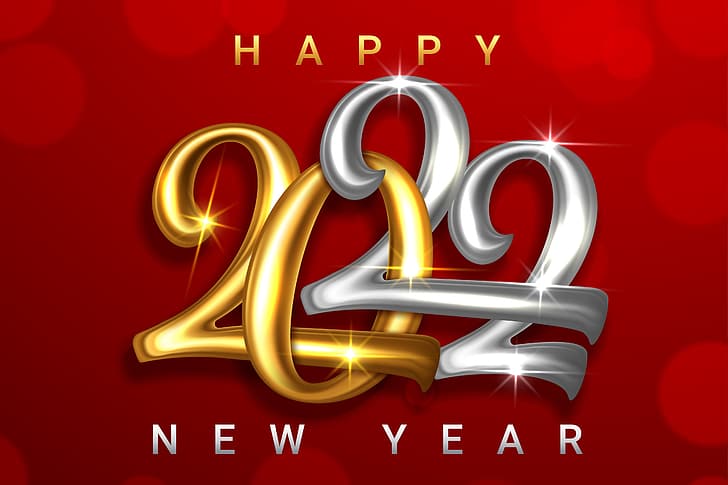 Happy New Year Cards 2022, 2022, New year, new year, figures Free HD Wallpaper