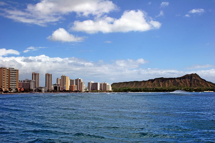 Honolulu Hawaii USA, travel, sea, urban skyline, nature Free HD Wallpaper