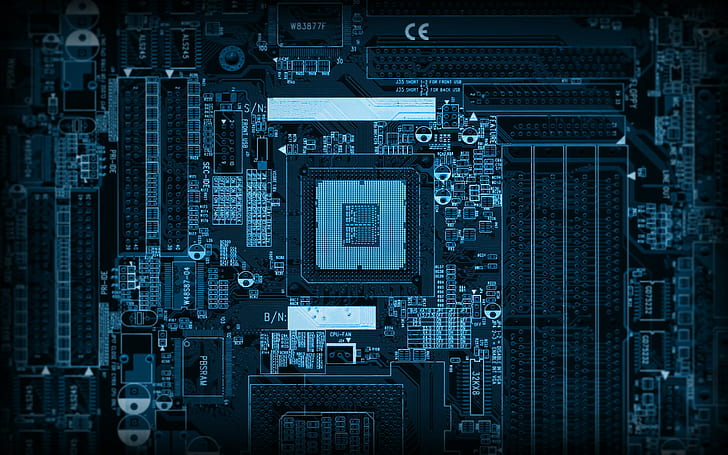 Intel Motherboard, science, circuit board, electrical equipment, computer chip Free HD Wallpaper