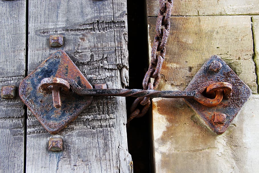 iron, catch, rusty, security Free HD Wallpaper