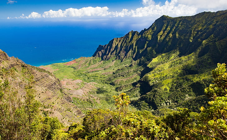 Kauai Cliffs, outdoors, tranquility, statepark, no people Free HD Wallpaper