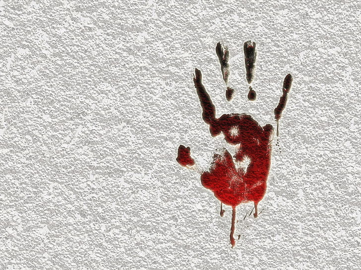 Leaf Handprint Art, print, hand, bloody, handprint Free HD Wallpaper