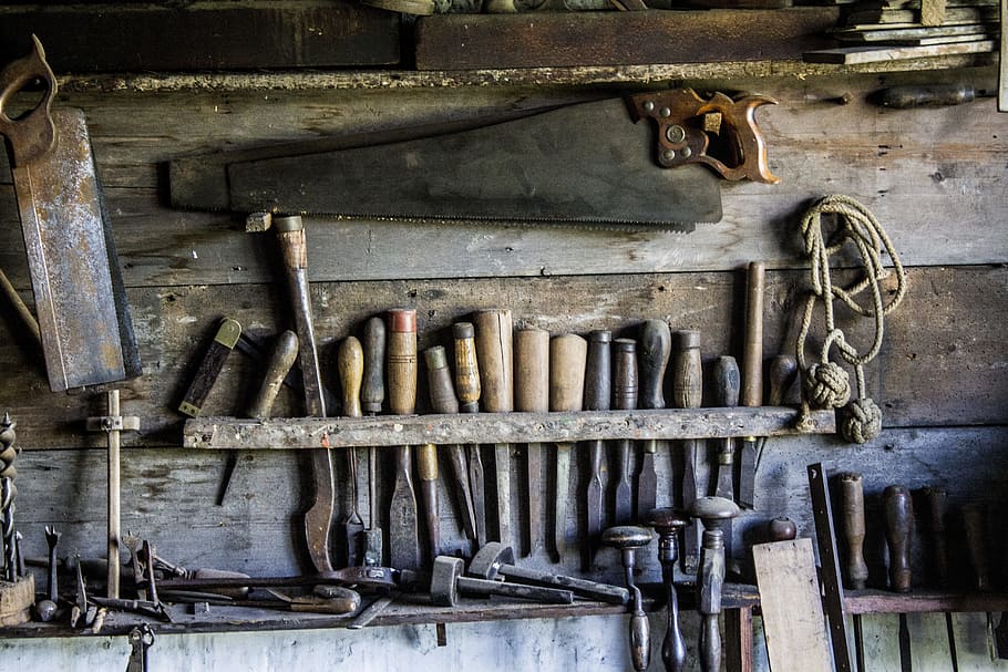 metal, large group of objects, retro, set