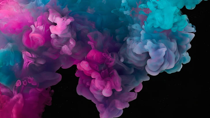 Microsoft Surface Pro 6 Smoke, black, pink, shapes, black background Free HD Wallpaper