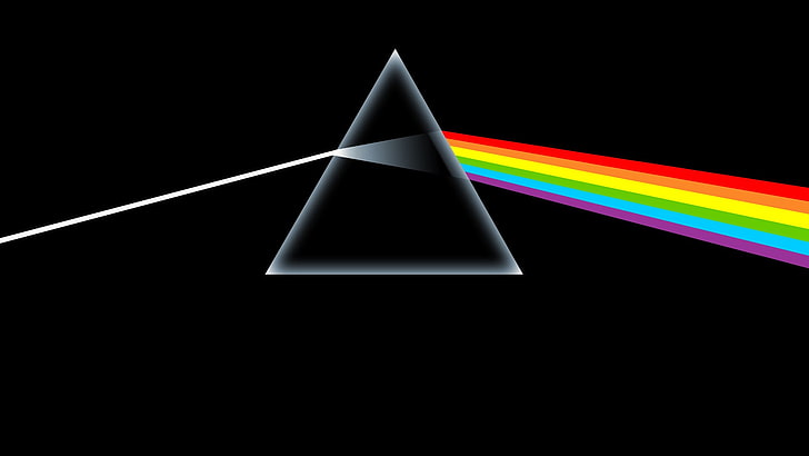 Moon Pink Floyd Dark Side of the Rainbow, copy space, laser, side, dark