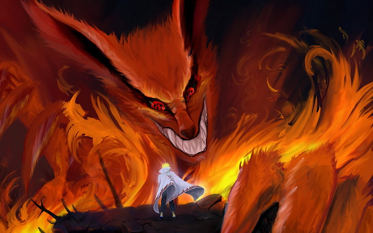 Naruto Nine Tails Cloak, burnt, inferno, flame, danger Free HD Wallpaper