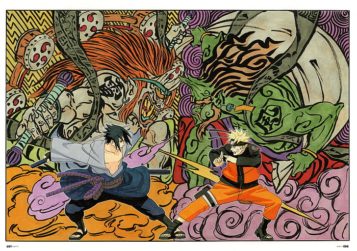 Naruto X Sasuke Art, indoors, pattern, ninjas, occupation Free HD Wallpaper