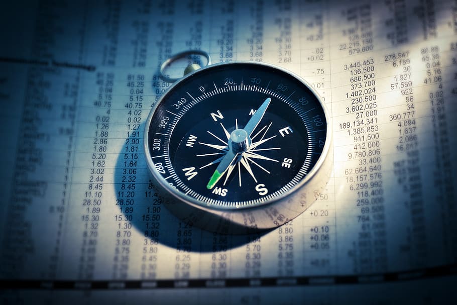 Navigation Compass, needle, guidance, business, investment