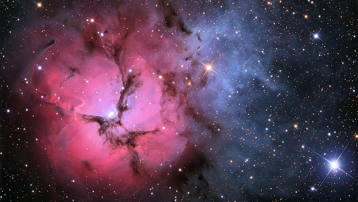 Nebula Star Birth, glowing, spiral galaxy, blue, outdoors