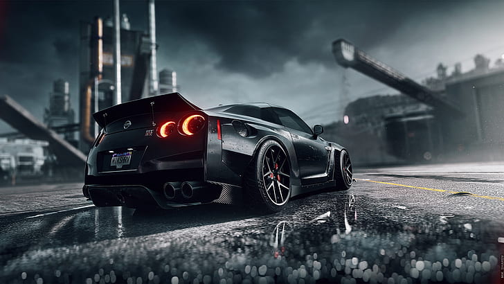 Need Speed Run Game, need for speed, game art, nissan gtr r35, need for speed heat Free HD Wallpaper