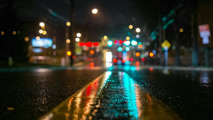 New York Street Lamp, evening, darkness, wet, city Free HD Wallpaper