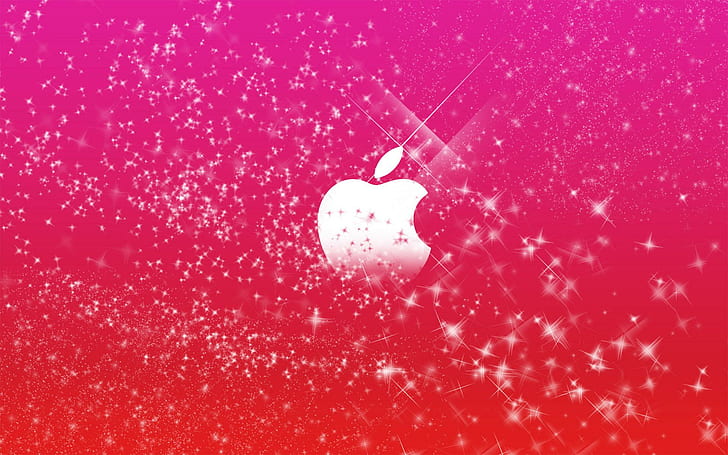 Pink Apple, apple, pink, glitters, logo Free HD Wallpaper