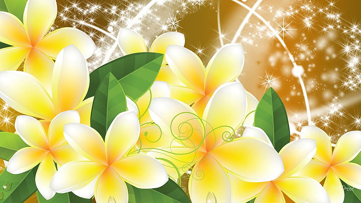 Plumeria Flower Clip Art, gold, shine, nature and landscapes, sparkle Free HD Wallpaper