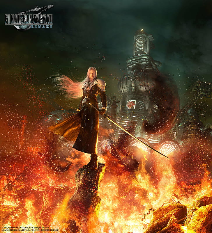 PS4 FF7 Remake Sephiroth, final fantasy vii, final fantasy vii remake, shinra, midgar Free HD Wallpaper