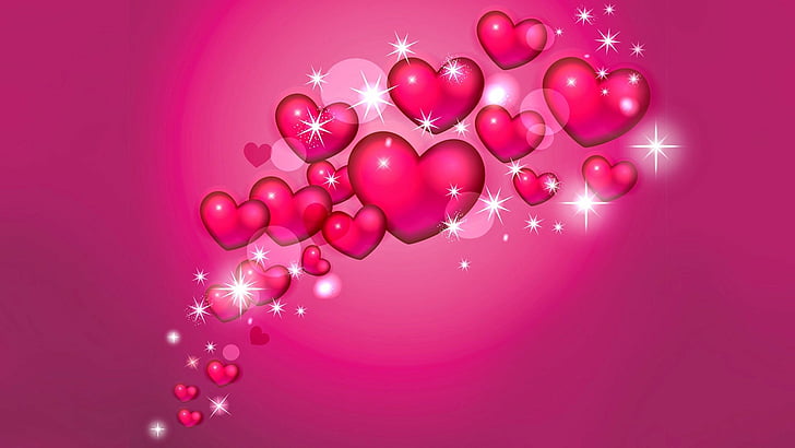 Purple Glitter Heart, pink, glitter, artistic, heart Free HD Wallpaper