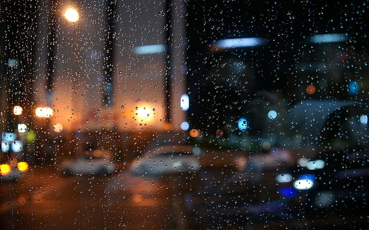 Rain Laptop, indoors, glass  material, transportation, no people Free HD Wallpaper