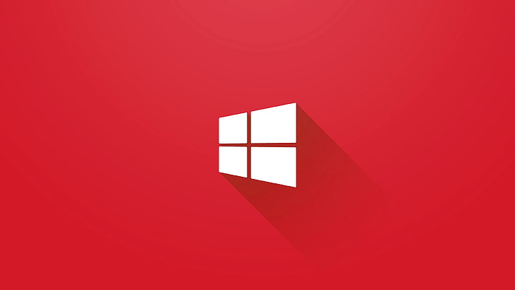 Red Windows 1.0 Logo, studio shot, indoors, closeup, geometric shape