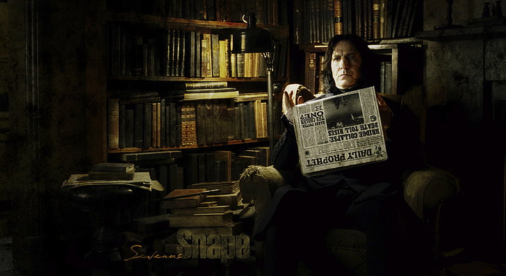 Snape Potions, reading, shelf, snape, severus snape