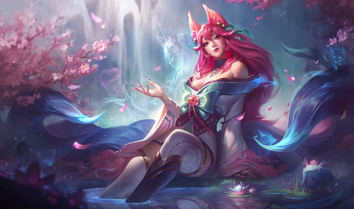 Spirit Blossom AHRI Fox Form, ahri, ahri league of legends, riot games, league of legends