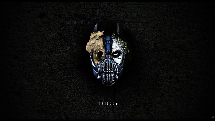 The Dark Knight Villains, mask, dark, feather, black background