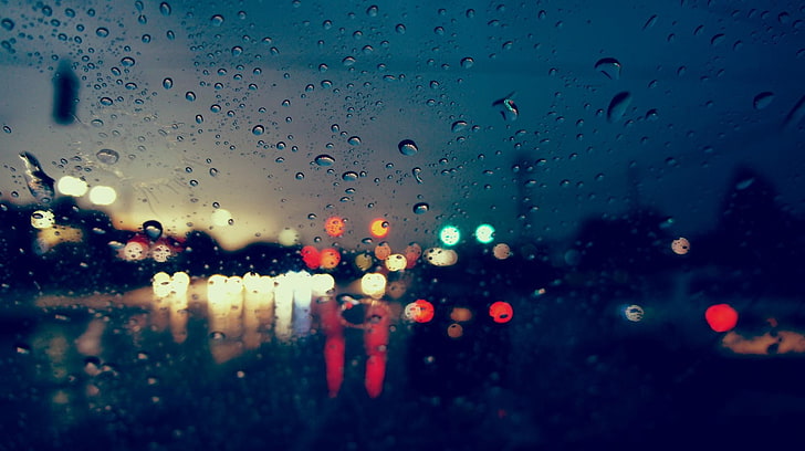 Umbrella Rain Photography, night, closeup, freshness, macro Free HD Wallpaper