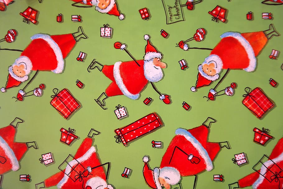 1970s Christmas Wrapping Paper, tree, high angle view, choice, variation Free HD Wallpaper