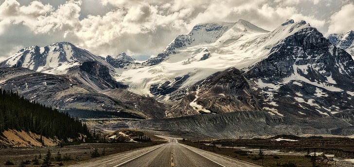 Alps Mountains Hiking, canada, clouds, alberta, snow Free HD Wallpaper