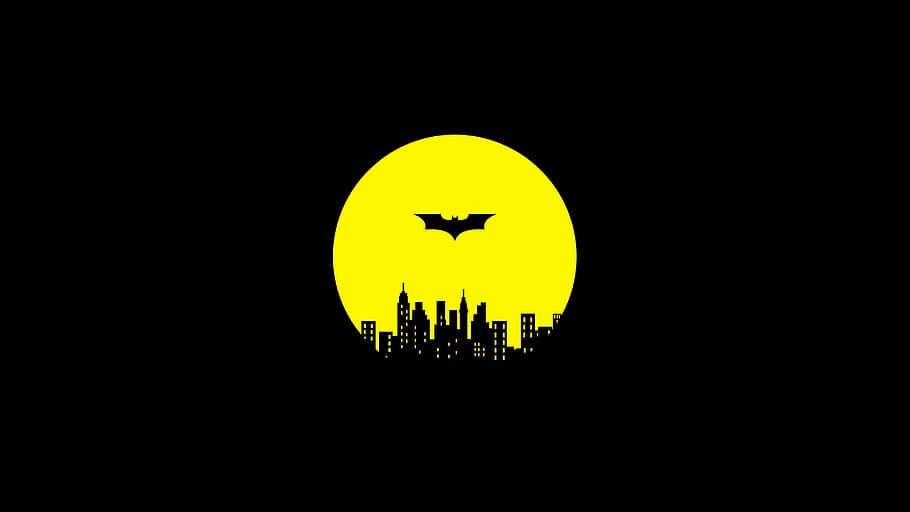 Bat Signal Gotham City Skyline, illuminated, geometric shape, vector, visual art Free HD Wallpaper