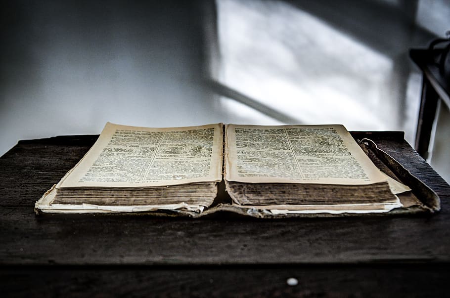 Bible On Desk, table, religion, holy, publication Free HD Wallpaper