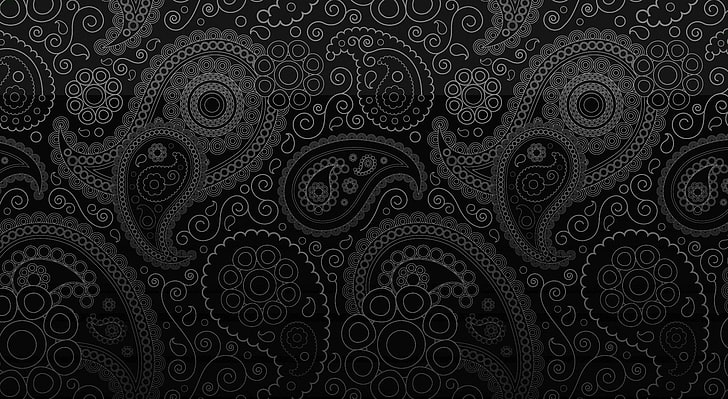 Black Paisley Print, arts culture and entertainment, abstract, aero, beauty Free HD Wallpaper