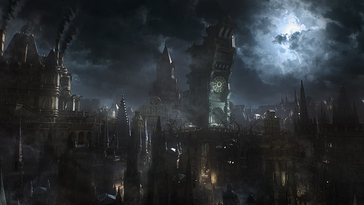 Bloodborne Game, environment, gothic style, spooky, old Free HD Wallpaper