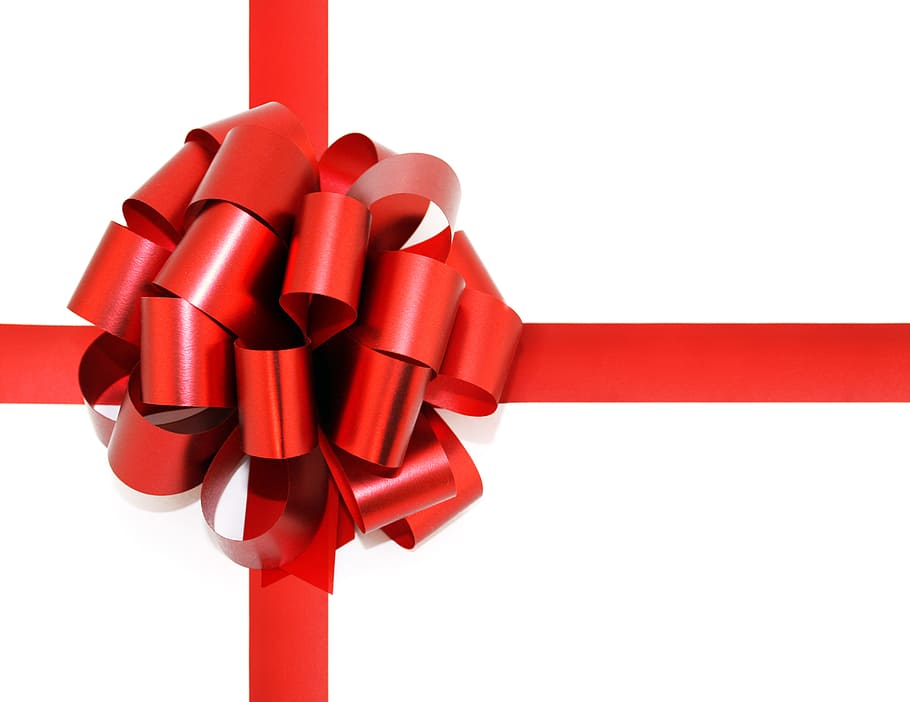 Christmas Ribbon, celebration event, festive, present, white color Free HD Wallpaper