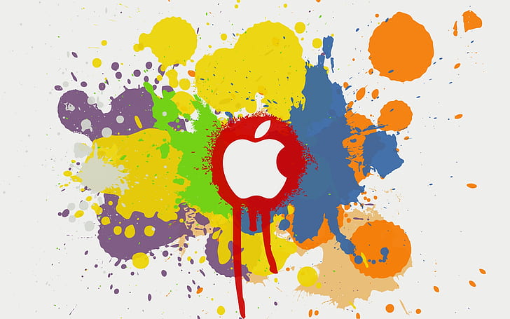 color, splash, effect, Apple Free HD Wallpaper