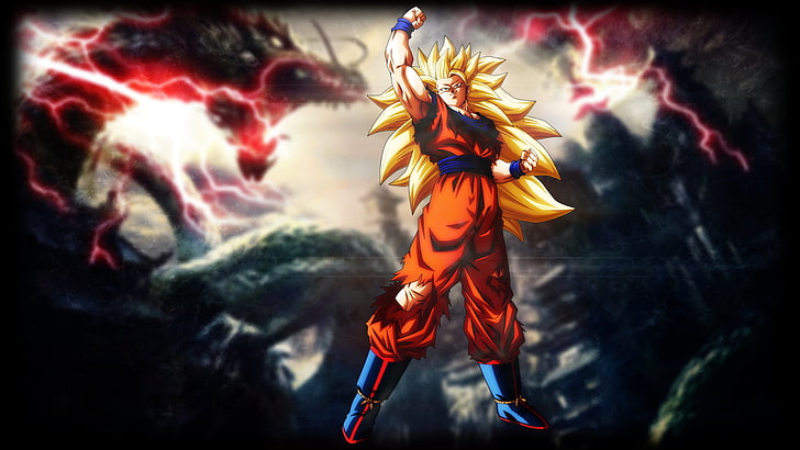 Dragon Ball Z Kai Anime, dancing, outdoors, goku, super saiyan ros Free HD Wallpaper