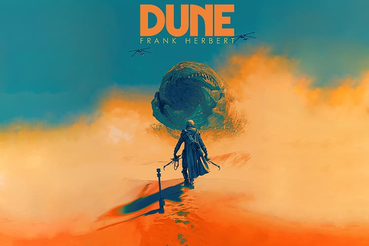 Dune Novel Art, dune movie, digital art, poster, desert Free HD Wallpaper