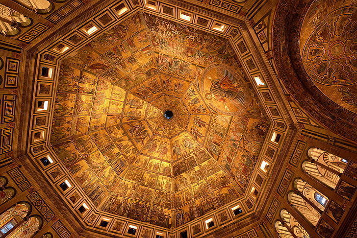 Florence Baptistery Interior, imply, the baptistery, florence, the gates of paradise Free HD Wallpaper