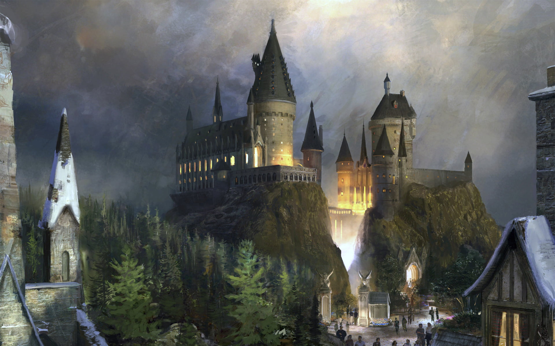 Hogwarts School, gothic style, religion, harry potter, illuminated