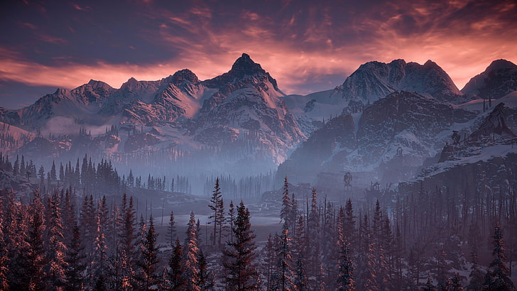 Horizon Zero Dawn Environments, summer, mountain range, rock  object, nonurban scene Free HD Wallpaper