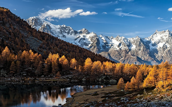 Italy Mountain Range, no people, reflection, tranquility, tranquil scene Free HD Wallpaper